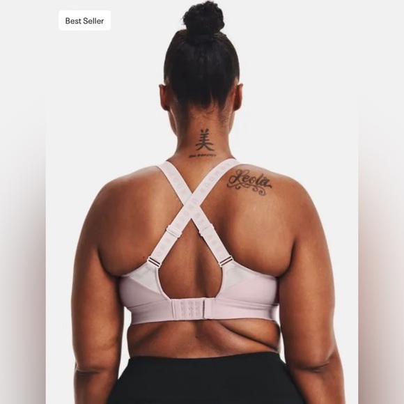 Under Armour size small NWT fitted infinity pink/mauve sports bra athletic bra - Picture 4 of 6